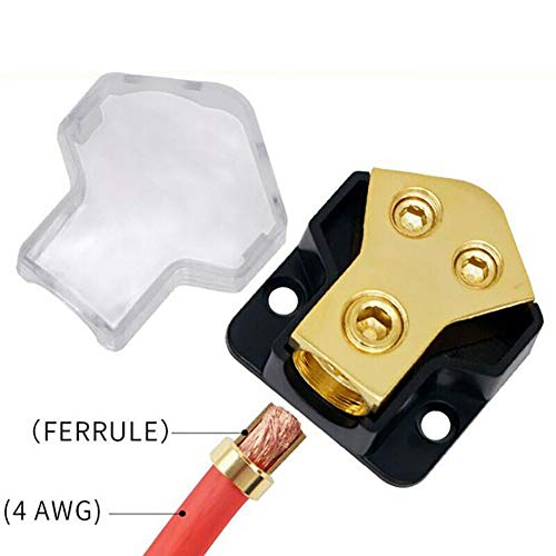 Soyond Power Distribution Block (2 Pack) Car Auto Audio Amplifier Vehicle 0/2/4 Gauge In 2/4/8 Gauge Out Amp Power Ground Distributor Blocks Car Amplifier Audio Splitter (1 In 2 Out) #TOP4