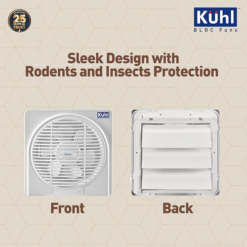 Image of KUHL Ventis 8 inch BLDC Ventilation /Exhaust Fan | 9W | 200mm Sweep | 1600 RPM | 650 CMH Air Delivery | High Air Flow & Low Noise | Ideal for Kitchen, Bathroom & Office | 5 Year Warranty | White