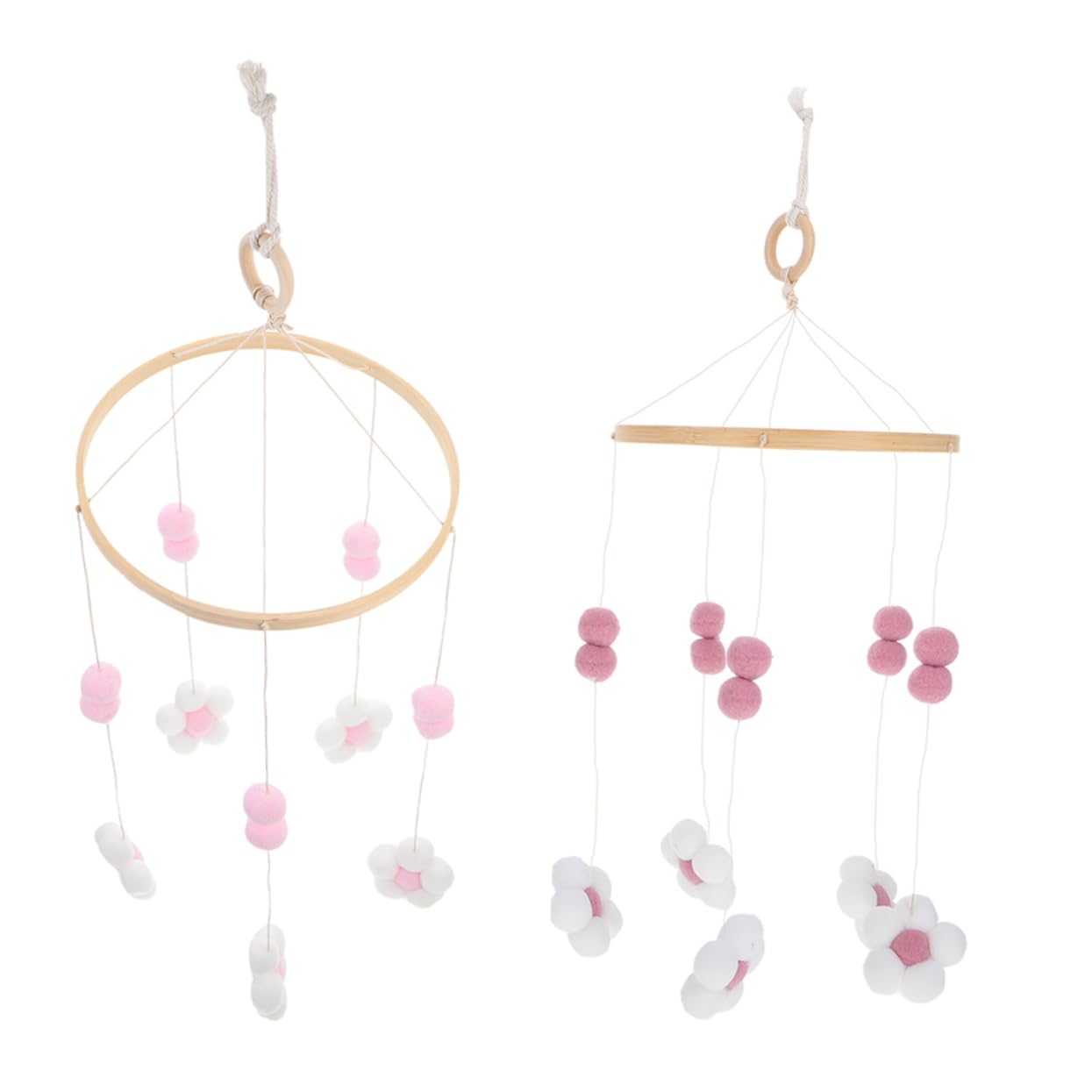 ibasenice 2pcs Baby Bed Mobile Cute Flower Nursery Mobile Boho Hanging Cot Accessories for Infant Toddler Crib Decoration