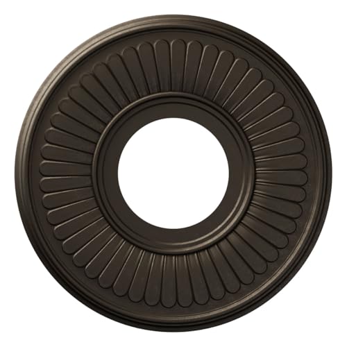 Image of Ekena Millwork 10 inchOD x 3 1 /2 inchID x 3 /4 inchP Berkshire Thermoformed PVC Ceiling Medallion (Fits Canopies up to 4 1 /2 inch), Metallic Black Night