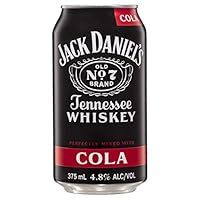 Jack Daniel's Tennessee Whiskey and Cola Premixed Cans, 375 ml (Pack Of 24)