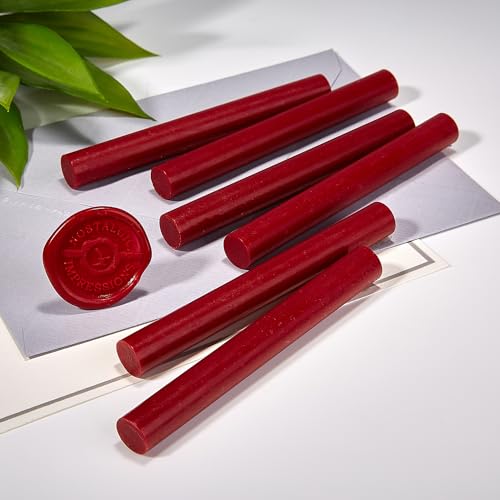 Burgundy/Bordeaux Premium Glue Gun Sealing Wax for Wax Seal Stamps, Letters, Wedding Invitations-Pack of 6
