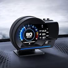OBD Smart Gauge Display LCD Dual System for Cars - Upgraded HUD, LED Ambient Lighting, Multiple Displays, More Adaptable, Safer Driving with 10 OBD2 Protocols