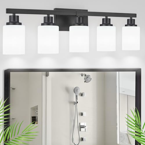 Image of Bathroom Vanity Light Over Mirror 5-Light Batroom Lighting 30in