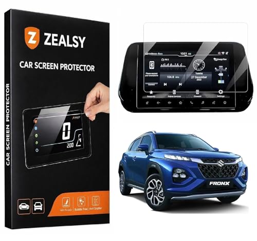 Image of Zealsy Screen Guard Protector Compatible For MARUTI SUZUKI FRONX ALPHA 9 Inch Infotainment System Touch Accessories (Fronx, 9 Inch)