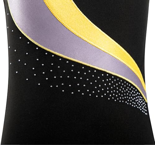 Image of HOZIY Leotards for Girls Gymnastics Kids Children Biketard Snowflake Ribbon Blue Purple Hot Pink Sparkle