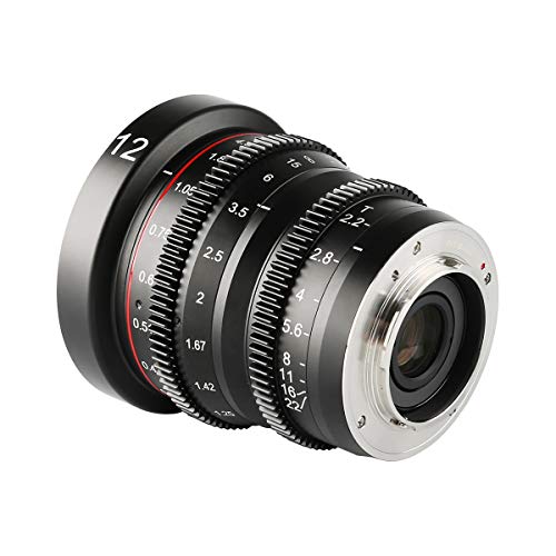 Meke MK-12MM T2.2 MFT T2.2 Large Aperture Manual Focus Low Distortion 4K Mini Cine Lens thumb #1