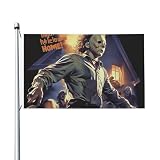 Bandera de 150 x 90 cm, banderas para exteriores de Halloween, la maldición de Michael Myers, tapiz de pared personalizado con 2 ojales, bandera de bienvenida para decoración del hogar y todas las
