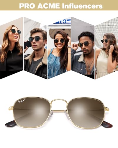 Pro Acme Square Sunglasses Glass Lens Vintage Metal Frame UV400 Protection Trendy Shade Sun Glasses4