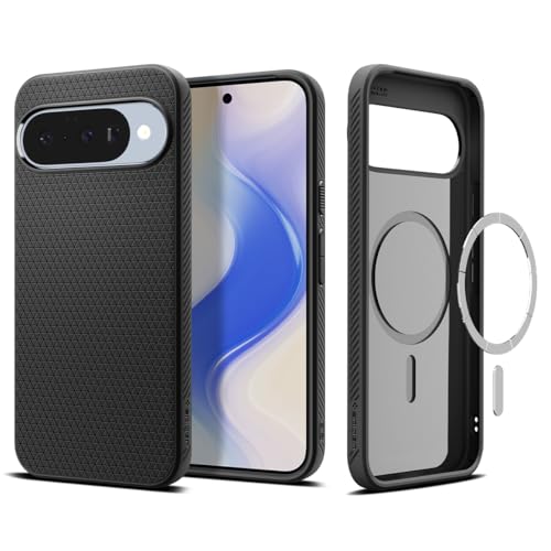 Spigen Pixel 10 / 10 Pro ケース Magsafe対応 マット仕上げ TPU 薄型 指紋防止 バンパー 耐衝撃 米軍MIL規格 リキッドエア・マグフィット ACS09695 (マット・ブラック)