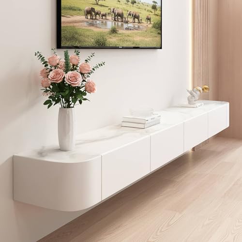 NOYHHAV Meuble TV Flottant avec 4 Espace de Stockage,Meuble TV Etagere Murale Chambre, Salon, Salle à Manger, Console multimédia Meubles 200CM|78.7