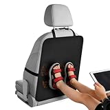 URAQT Car Seat Back Protector 60x45cm, Waterproof Oxford Cloth Kick Mat for Back of Car Seat, Universal Anti-Dirty Seat Protection for Cars SUVs Trucks, Easy Install with Adjustable Straps
