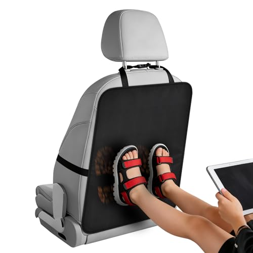 URAQT Car Seat Back Protector 60x45cm Waterproof Oxford Cloth Kick Mat for Back of Car Seat Universal Anti-Dirty Seat Protection for Cars SUVs Trucks Easy Install with Adjustable Straps