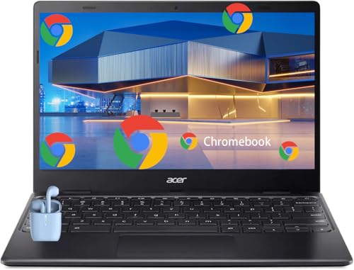 acer 311 Chromebook Laptop for Student Business, Dual-Core Intel N4500 Processor, 11.6' HD Display, 4GB RAM, 64GB Storage, Webcam WiFi, Long Battery, Chrome OS- Black, Wireless Earphone