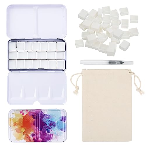 PEVART Watercolor Paint Palette Set with Half Pans