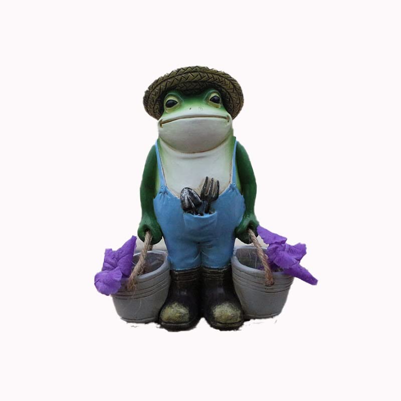 DUMMKZMC Frog Garden Decor Statues，Frog Planter for Outdoor Lawn, Front Yard, Patio Pond, Room Decor