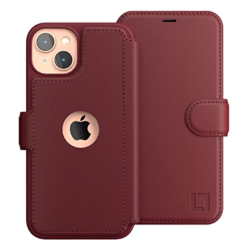 LUPA Legacy iPhone 13 Wallet Case - Case with Card Holder - [Slim + Durable] for Women and Men - iPhone 13 Flip Cell Phone case - Faux Leather - Folio Cover - Burgundy