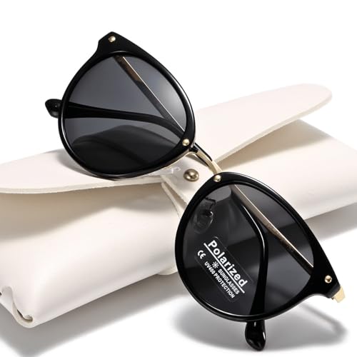 Polarized Sunglasses Womens Elegant UV400 Protection Black Classic Metal Style Ultralight Shades For Driving2