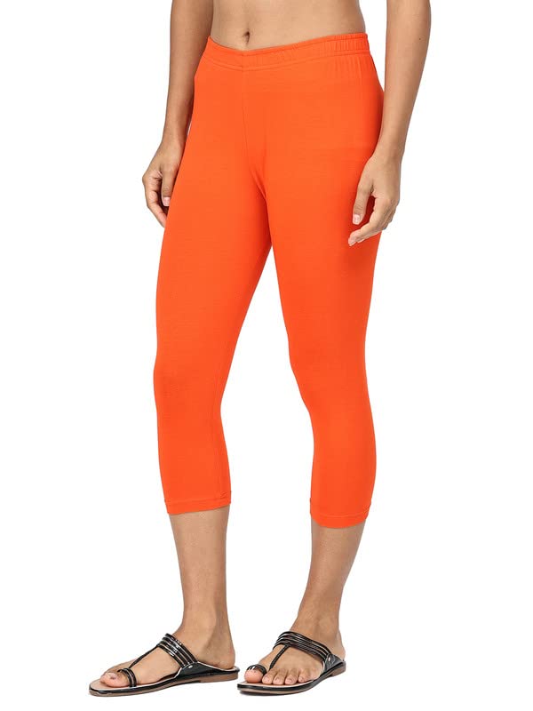 Image of Robinbosky Premium Stretchable Cotton Capri Legging for Women | Suitable for Formal wear & Casual wear | High-End Elastic Makes. The Leggings Squat Proof and Durable for Travel, Yoga, & Workout.