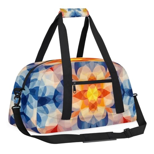 Kaleidoscope Pattern Print Personalized Duffel Bag Weekend Overnight Travel Bag Sports Waterproof Gym Bag Lightweight Dance Bag