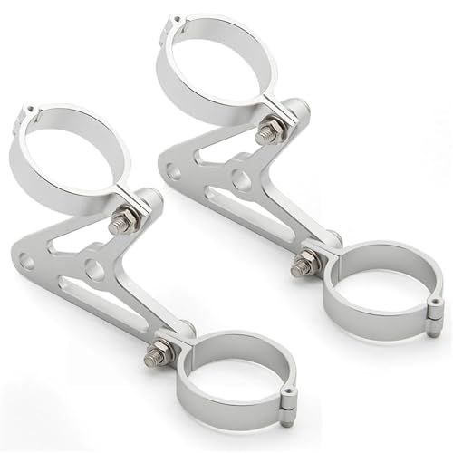 Soporte para faro delantero de moto 41mm Sliver con acabado mecanizado de alta resistencia