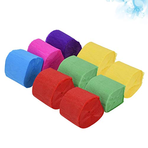 9 rolos de papel crepom NUOBESTY para aniversário, casamento, dia dos namorados, festa, decoração de