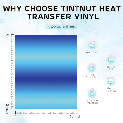 Vinyle HTV dégradé anti-fissure bleu ombré pour customisation durable - 4
