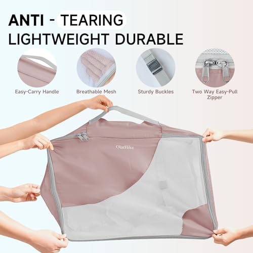 Image of OlarHike 11 Set Packing Cubes for Travel,Gifts for Women Mom,Anti-Tearing Suitcase Organizer,with Over 1000 pcs Mesh Holes,Vacation Essentials & Accessories for Cruise Ship