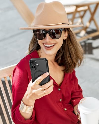 MobNano Hybrid Magnetisch Durchsichtig Hülle für iPhone 17 Hülle [Kompatibel mit MagSafe] Stoßfest Bumper Transparent Starke Magnet Handyhülle Clear Silicone iPhone 17 Case - Schwarz