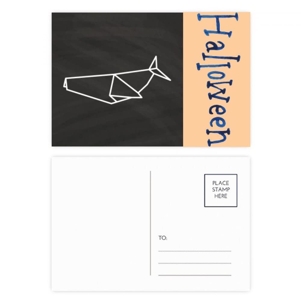 Requin géométrique Halloween : 20 cartes postales Origa Shark design