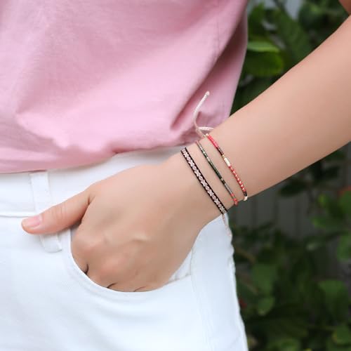 Image of KELITCH Miyuki Friendship Bracelet Boho Seed Beads Women Thin Strand Bracelets Adjustable