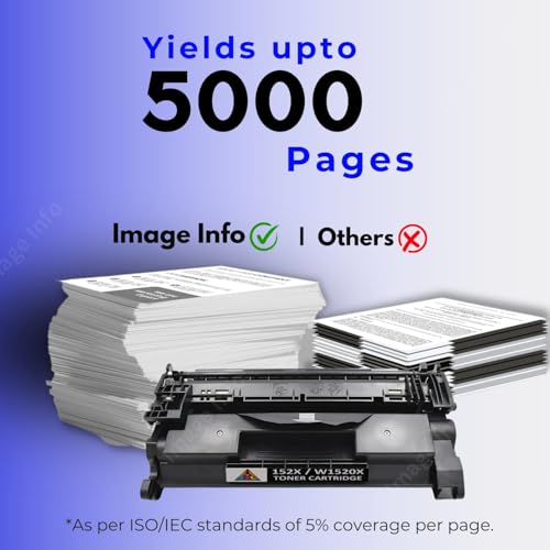 Image of ImageInfo HIGH YEILD W1520X / 152X Compatible Toner Cartridge for HP LaserJet Pro 4004 / 4004dw / 4004dn / 4004d / MFP 4104 / MFP 4104dw / MFP 4104fdw / MFP 4104fdn with Chip 5000 Pages