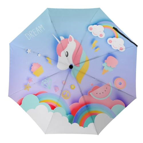 Parapluie pliant automatique solide contre la pluie et les rafales
