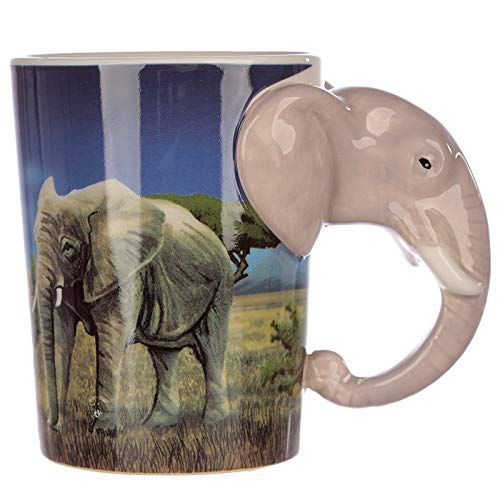 Caribou Living Tasse mit Elefantengriff, Afrika-Design für heiße...