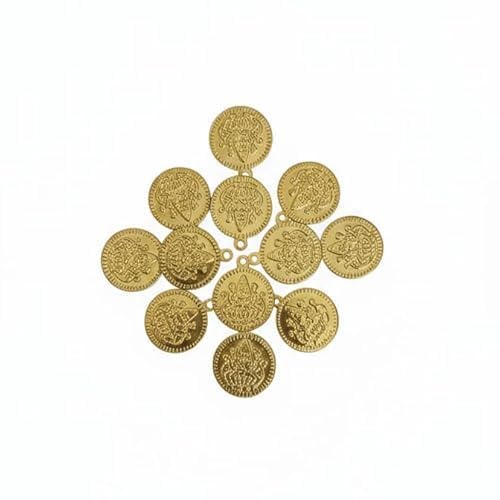 Lightweight Maha Lakshmi Kasu Coins 100 pcs Gold Tone Charms for Aari Maggam Embroidery Textile Craft DIY Decor Sewing Accessories Traditional Design Embellishments-image-33