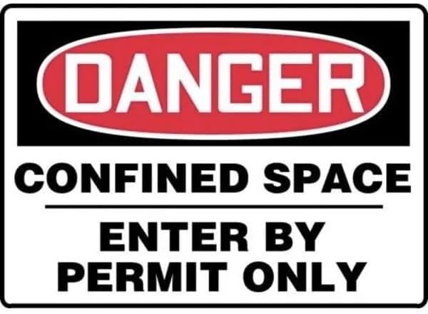 OSHA DANGER SAFETY SIGN CONFINED, Mfr: MCSP001XP-A