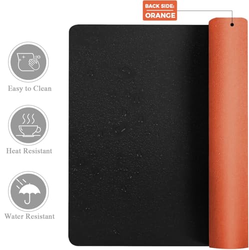 V-CUBE Designs Premium Vegan Leather Dual Color Desk Mat 90X45cm 1.8mm Thick| Laptop Mat/Extended Large Mouse Pad, Reversible Deskspread |High Tear/Peel Strength|Anti-Slip,Splash-Proof| Black&Orange - Buy V-CUBE Designs Premium Vegan Leather Dual Color Desk Mat 90X45cm 1.8mm Thick| Laptop Mat/Extended Large Mouse Pad, Reversible Deskspread |High Tear/Peel Strength|Anti-Slip,Splash-Proof| Black&Orange Online at Low Price in India - Amazon.in - Image 4
