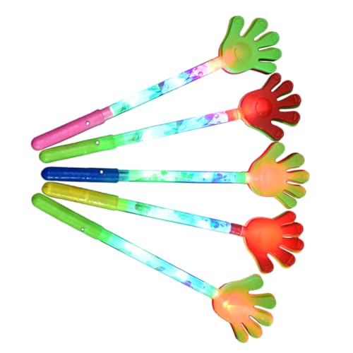 TOYANDONA 5Pcs Luminous Hand Clappers Plastic Palms for Concerts Sports Cheering Parties Glow Dark Clappers Fun Noise-making Cheer Props