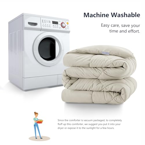 Wavve Piumino Letto Matrimoniale Quattro 4 Stagioni 260X240 Cm - Piumone 240X260 Invernale Autunnale - Trapunta 260 X 240 In Microfibra Sintetica, Beige - 8