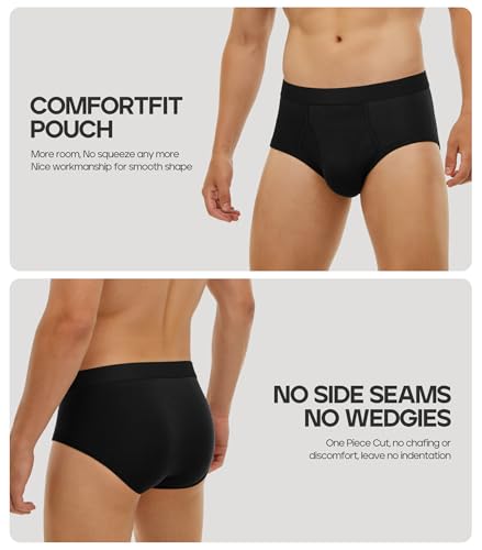 Image of 5Mayi Mens Briefs Underwear Multipack Black Cotton Men's Soft Breathable Briefs