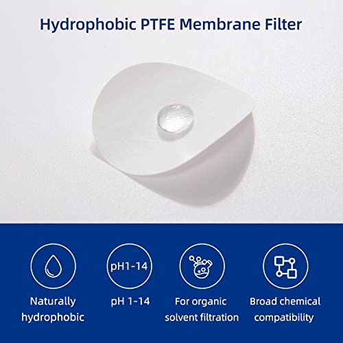 Image of 100 PCS PTFE Disc Membrane Filters Hydrophobic 47mm 1.0m Pore Size