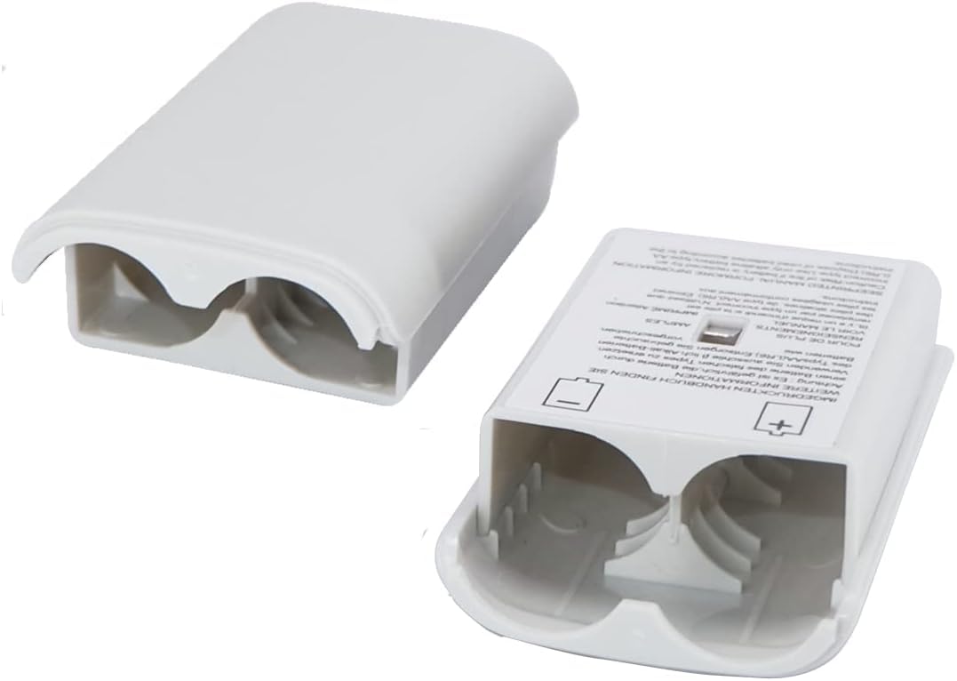 Gamer Gear Paquete de 2 fundas de batería para mando Xbox 360, cubierta trasera de repuesto para mando Xbox 360, puerta de batería blanca para mando Xbox 360, ligero y compacto