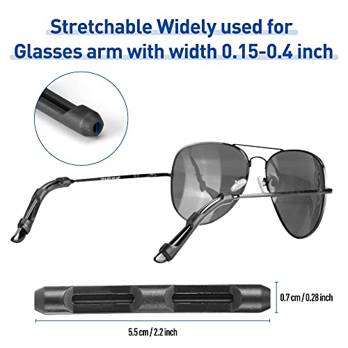 lvvfit Soft Silicone Eyeglasses Temple Tips Sleeve Retainer,Anti-Slip Elastic Comfort Glasses Retainers for Spectacle Sunglasses Reading Glasses Eyewear 6pairs (Clear) - Thumbnail 2