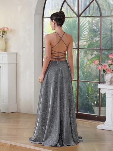 Image of Elegant Long Evening Gown for Women - Formal Special Occasion Dress with Slit