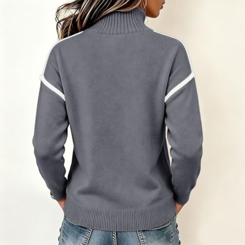 Half Zip Pullover Women Lightweight Collared Cropped Knit Sweaters - image 3