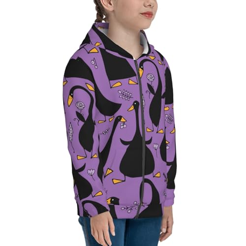 Funny Goose Kid Hoodies Boys Zip Up Sweatshirts Girls Pullover with Pocket4