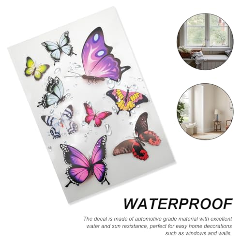Image of Butterfly Vinyl Car Stickers, Cute 3D Creative Butterfly Cars Decals Scratch Covers, Removable Butterflies Bumper Stickers for Women Girls (Style 2)