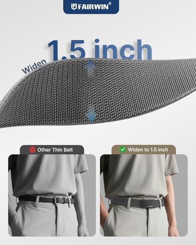 Image of FAIRWIN Men's Ratchet Belt, Nylon Web Golf & Work Belts with Quick-Release Automatic Buckle, Adjustable Casual Belt for Jeans