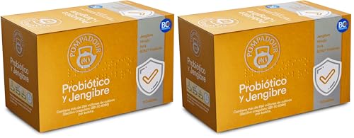 Pompadour | Probiótico y Jengibre | Ayuda a la Flora Intestinal | Con Probiótico BC30 | Sin Teína | 15 Bolsitas de 1,75 Gr (Paquete de 2)