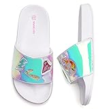  Chanclas Niña Playa Piscina Verano Zapatos Zapatillas de Ducha Niño Hogar Ligero Antideslizante Baño Sandalias(Unicornio espejo, 30/31EU)